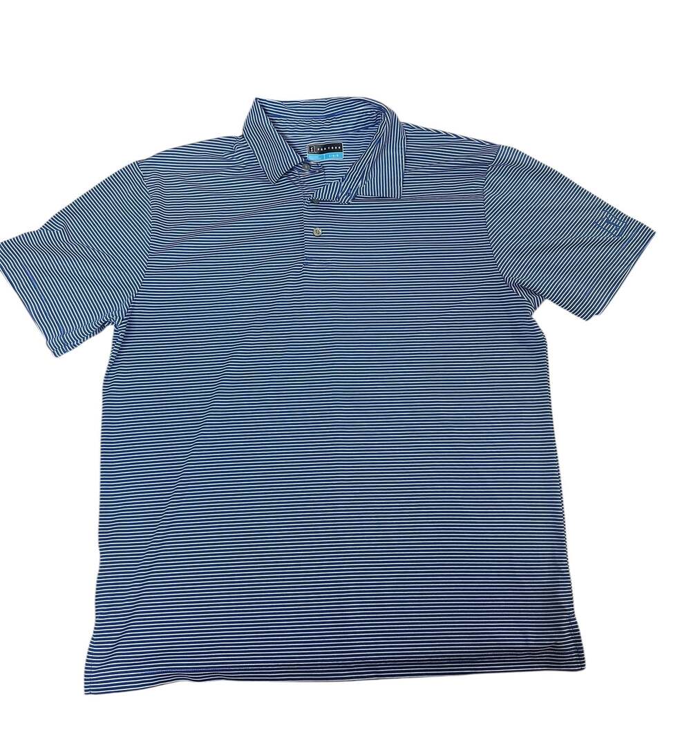 PGA Tour Men's Performance Short Sleeve Striped Golf Polo Shirt